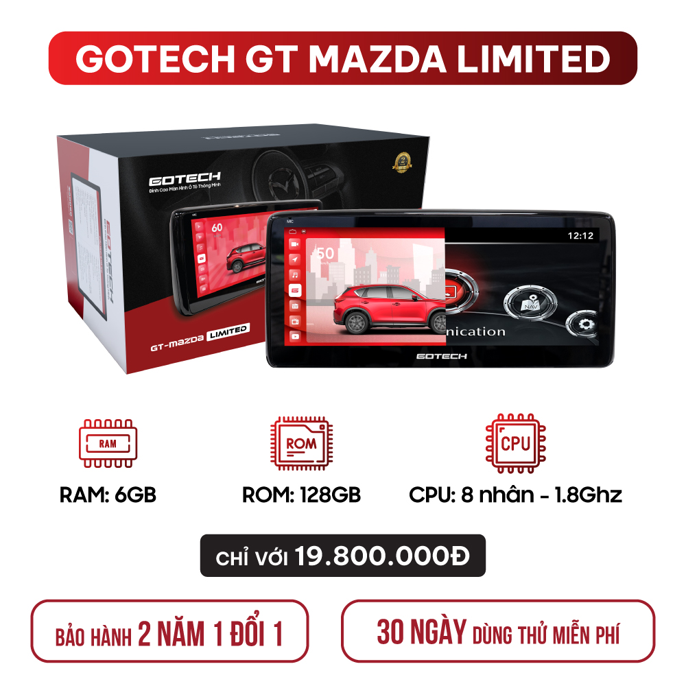 MÀN HÌNH Ô TÔ THÔNG MINH GOTECH GT MAZDA LIMITED